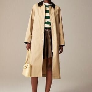 NWT J Crew Petite Long Barn Jacket in Waxed Cotton Twill Petite Large